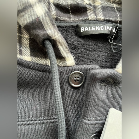 Balenciaga Oversized Rugby Style Black Hoodie in size Small - Picture 4 of 10
